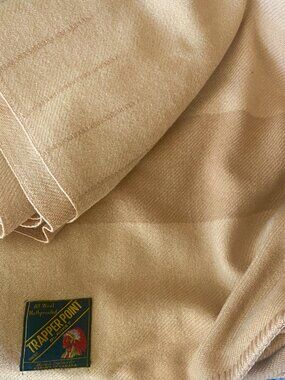 Vintage Large Trapper Point Wool Blanket Eaton’s 81x89 Large Made in England